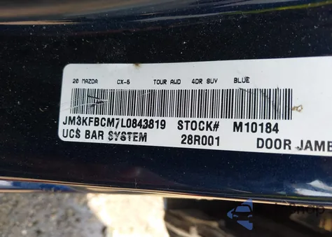 2020 Mazda Cx-5 Touring из США, поврежденный, VIN JM3KFBCM7L0843819